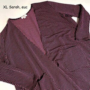 XL Lularoe Sarah cardigan sweater, black with pink mermaid dots